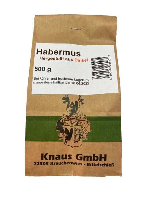 Dinkel-Habermus-500g Habermus aus Dinkel